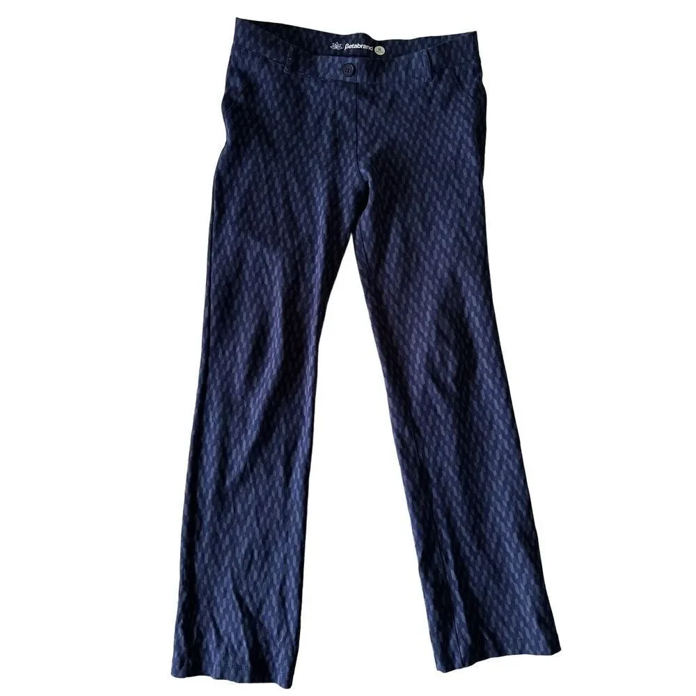 Beta Brand women’s straight leg blue chevron classic dress pant yoga pants size
